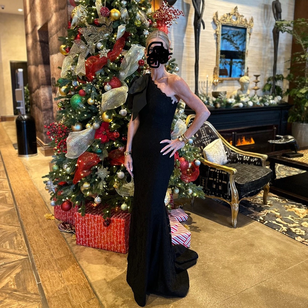 Rebecca Vallance Black Lace Gown